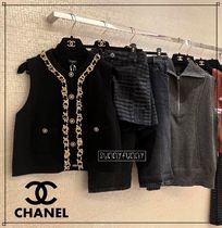 《24A★》CHANEL  カシミア ジレ ベスト チェーン