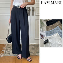 【I AM MARI】Pureine Pintuck Wide Slacks Pants (Belt set)