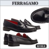 FERRAGAMO◆モカッシーノ「イリーナ」ブラック レッド モカシン