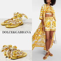 新作*DOLCE&GABBANA*スカーフストラップ付シルクツイルサンダル