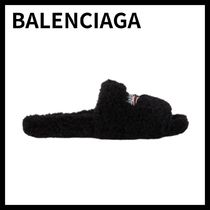 BALENCIAGA フェイクムートン ファーリー スライド サンダル