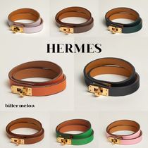 HERMES◆Mini Kelly ケリー ダブルツアー ブレスレット ゴールド