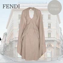 関税込★VIP価格 【FENDI】ベージュ ウール フリース ドレス