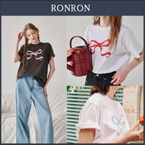 【RONRON】★人気★エンボハートリボンベーシックフィットシャツ