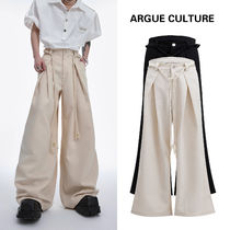 Argue Culture 垂れ感 ワイドパンツ スラックス ウェスト紐付き