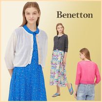 ◆Benetton(ベネトン)ショート シースルー ニット カーディガン