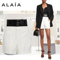 【ALAIA】ベルト付き ハイライズショーツ ホワイト