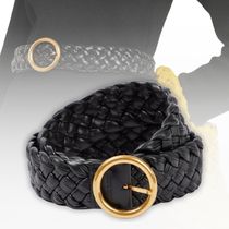 【BOTTEGA VENETA】ベルト Goldバックル Intrecciato Black