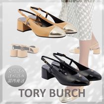 送料込/関税込■Tory Burch■ロゴレザースリングバックパンプス