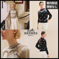 【24AW新作 刺繍がお洒落】HERMES  ロング スリーブ ニット 馬術