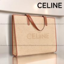 直営ショッパー付♪CELINE ラージ ラフィアエフェクト トート