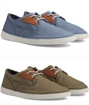Clarks スニーカー軽量 テキスタイル レザー ブルー オリーブ