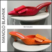 Manolo Blahnik＊MAYSALEBI クロコ柄 ミュール 50mm＊送料込