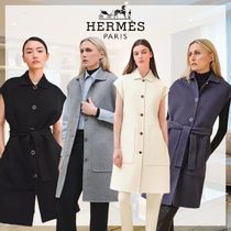 【お洒落の幅が広がる♪】HERMES ベルト付きロングベスト