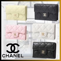 【定番&可愛いカラー】CHANEL 三つ折り財布 キルティング