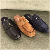 【お洒落度UP】PRADA◆サボ メタルロゴ スリッポン ローファー風