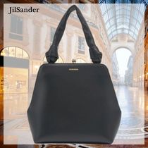 【JilSander】スモールスクエアトートバッグ　レザーバッグ