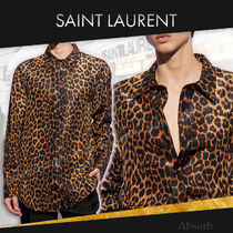 【24SS NEW】SAINT LAURENT_men / シルク レオパード柄シャツ