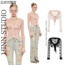 公式【1JINN STUDIO】 レース クロップ カーディガン 2色