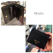 関税込★PRADA★Re-Nylon/ サフィアーノレザー　2つ折り財布