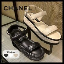 【厚底で美脚♪】CHANEL プラットフォームサンダル マトラッセ