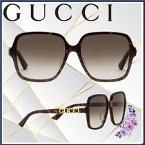 【GUCCI】スクエアサングラス（低めのノーズブリッジ フィット）