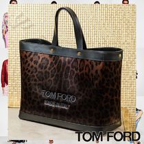 TOM FORD T SCREW ロゴ レオパード柄 トートバッグ