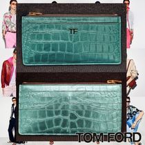 TOM FORD TFロゴ クロコ型押しレザー コイン カードケース