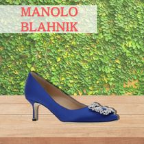 【MANOLO BLAHNIK】シルクサテン ハンギシ パンプス　5cm