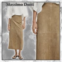 ◆Massimo Dutti 最新作◆ストレート レザー スカート/Beige◆