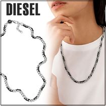 国内直営【DIESEL】Two-Tone stainless steel chain necklace