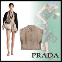 PRADA お洒落 洗練 シルクツイル シャツ