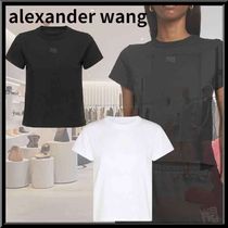 関送込! alexander wang シンプル クルーネック ロゴ Tシャツ