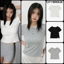 【CITYBREEZ】★ 韓国★Essential Ribbed Short Sleeve T-Shirt