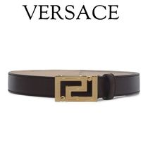 アウトレット【VERSACE】グレカ モチーフバックル レザーベルト