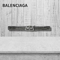 直営店【BALENCIAGA】グレーのメンズハイBBベルト