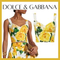 【DOLCE & GABBANA】花柄 ローズ コットン混 ビスチェトップ