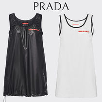 １枚でok*PRADA*リナイロンタンクトップ ワンピース ロゴ入