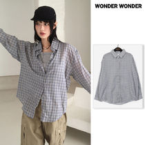 【WONDER WONDER】Noki see-through check oversized fit shirt