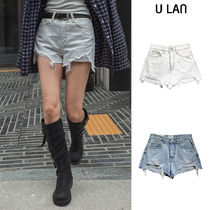 【U LAN】Dear Damage Denim Shorts