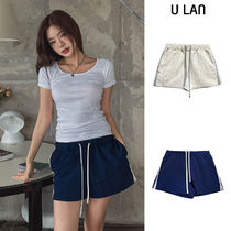 【U LAN】Kaya Slit Color Matching Nylon Shorts