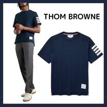 【THOM BROWNE】ネイビー ストライプコットンジャージーTシャツ