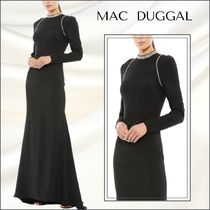 関税送料込【MACDUGGAL】ロングドレス フォーマル 長袖 ブラック