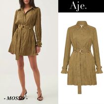 【Aje.】Bays Crushed Pleat Mini Dress シャツミニドレス