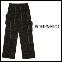 【 BOHEMSEO 】POUCH POCKET CARGO WIDE PANTS, CAMO