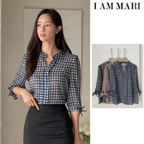 【I AM MARI】Jerang Strap Check Blouse