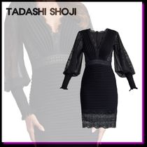 ■TADASHI SHOJI ラヴェルビショップスリーブドレス