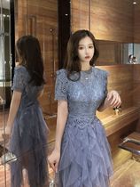 パーティードレス レース チュール シースルー 大人可愛い 2色