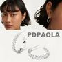 PDPAOLA ピアス 【SALE】PDPAOLA◆ラインストーン付き ZIGZAGフープ風ピアス◆S