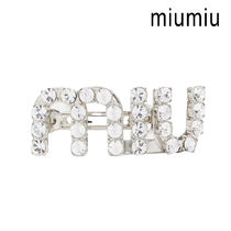 【MIU MIU/ミュウミュウ】人気◇クリスタル ヘアクリップ ロゴ